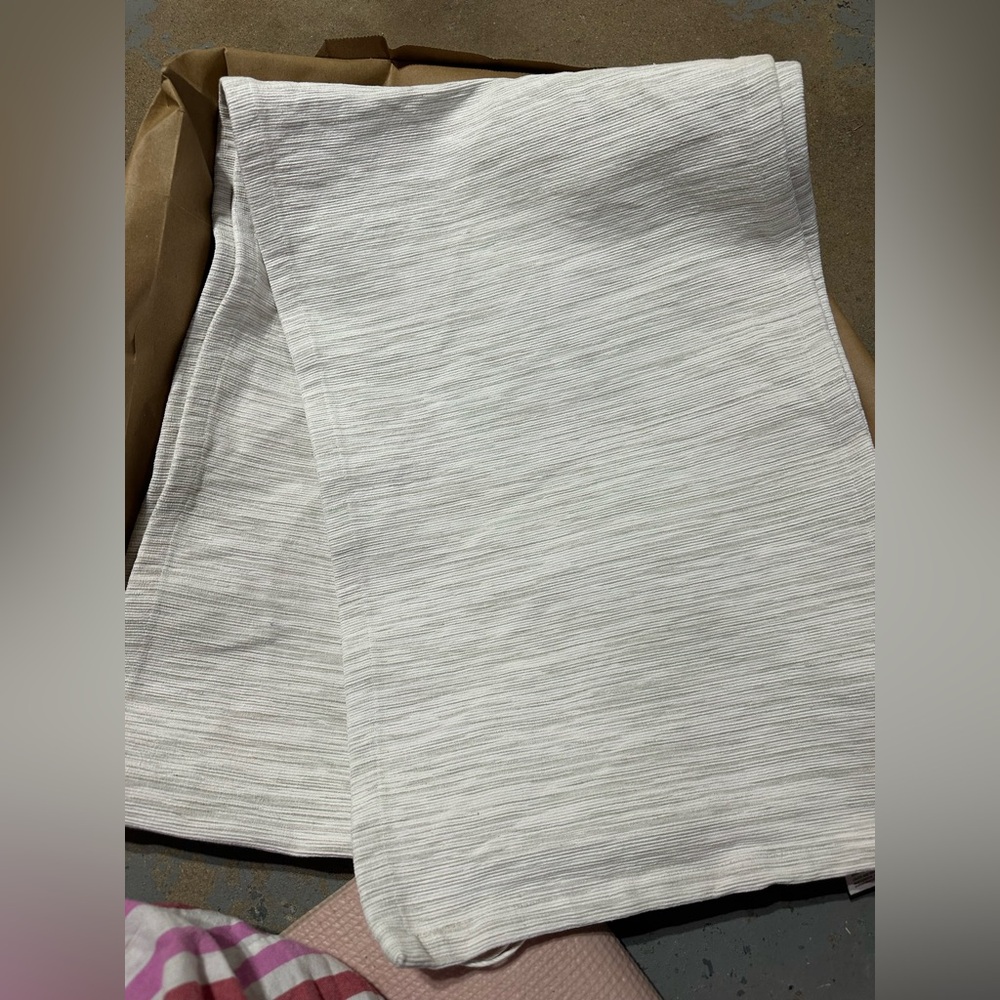 Crate and Barrel grey table runner